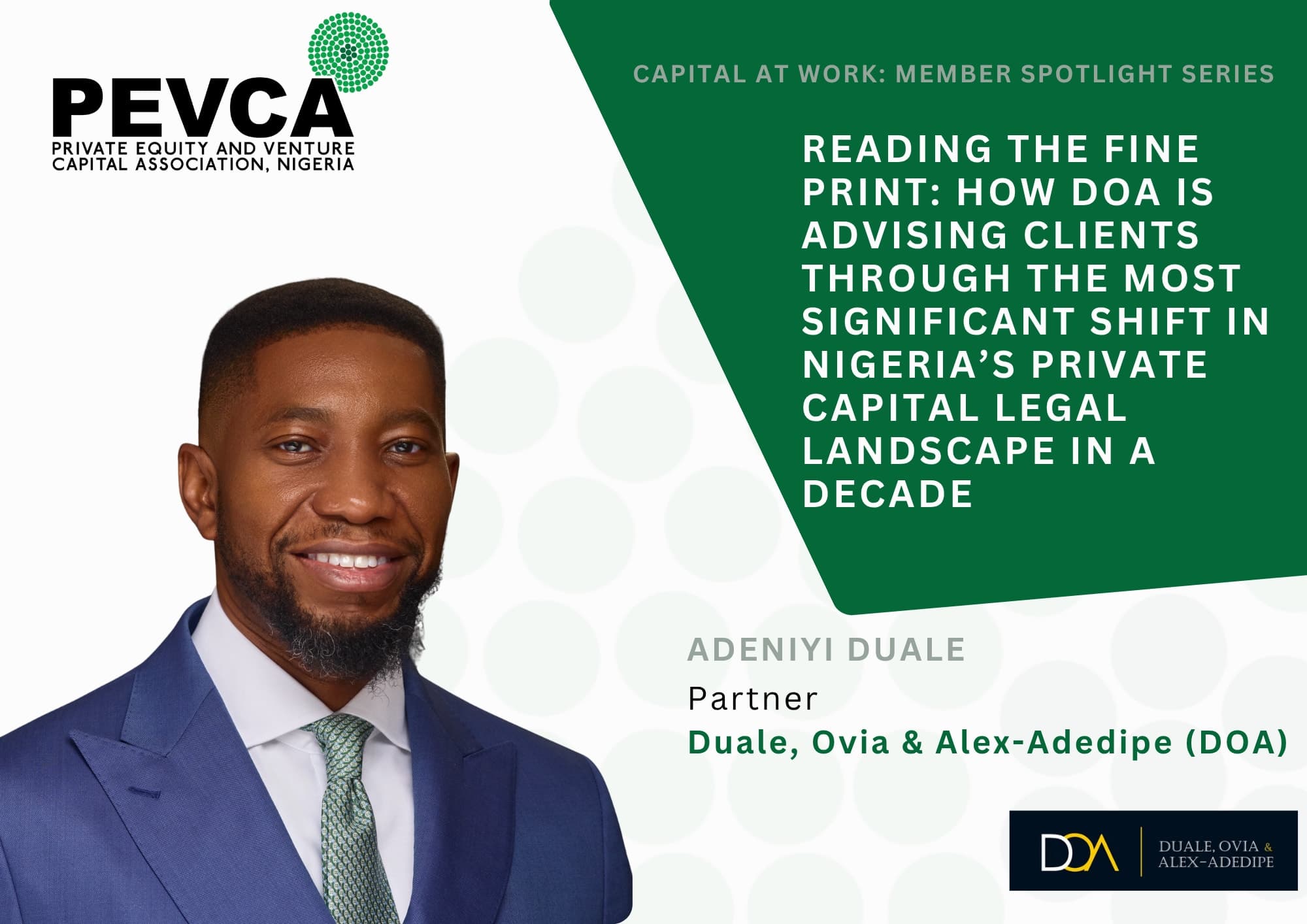 Reading the Fine Print: How DOA Is Advising Clients Through the Most Significant Shift in Nigeria’s Private Capital Legal Landscape in a Decade